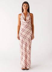 Muse Maxi Dress - Pink Check