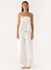Nathan Denim Top - White