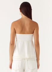 Nathan Denim Top - White