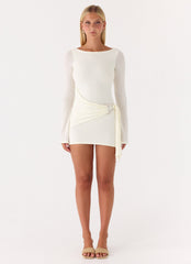 Niella Long Sleeve Wrap Mini Dress - Ivory