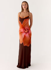 Night Drive Maxi Dress - Chocolate Blossom