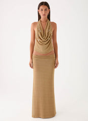 Olyssia Shimmer Embellished Top - Shimmer Gold