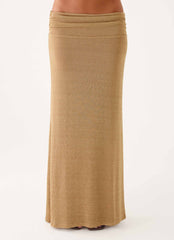 Olyssia Shimmer Maxi Skirt - Shimmer Gold