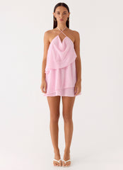 On The Go Beaded Mini Dress - Pink