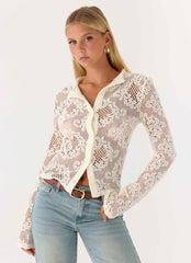 Orellia Long Sleeve Top - Ivory