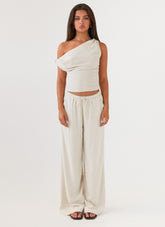 Set Sail Linen Pants - Oat