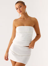 Perfect Celebrity Beaded Top - White