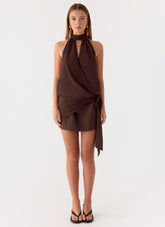 Power Up Mini Dress - Rose Taupe