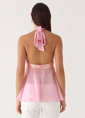 Put It Straight Beaded Sequin Top - Baby Pink