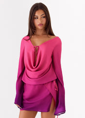 Rafaella Mini Dress - Fuchsia Violet Ombre