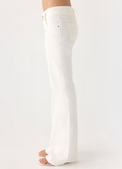 Robbie Super Low Denim Jeans - White