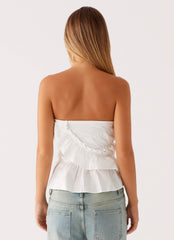 Roisin Ruched Top - White