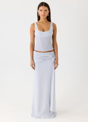 Romana Maxi Skirt - Misty Blue