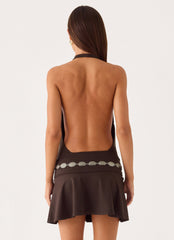 Rude Love Belt Mini Dress - Chocolate