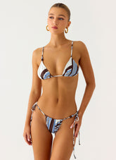 Ryland Bead Bikini Top - Purple Stripe