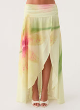 Sadona Asymmetric Maxi Skirt - Soft Lily