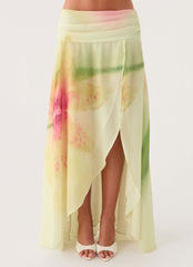 Sadona Asymmetric Maxi Skirt - Soft Lily