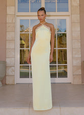 Samaria Halter Maxi Dress - Yellow