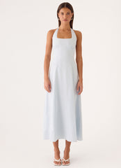 Sarrah Halter Midi Dress - Blue