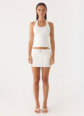 Sean Low Rise Denim Mini Skirt - White