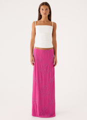 Secret Spot Maxi Skirt - Berry Kiss