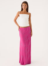 Secret Spot Maxi Skirt - Berry Kiss