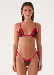 Serafia Bikini Top - Chocolate Cherry