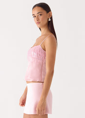 Siren Beaded Sequin Top - Pink