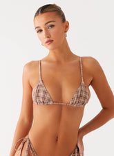 Soffa Bikini Top - Brown Check