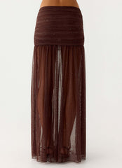 Sparkling Night Maxi Skirt - Chocolate