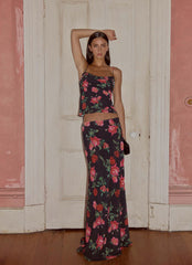 Star Girl Chiffon Maxi Skirt - Midnight Bloom