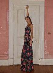 Star Girl Chiffon Maxi Skirt - Midnight Bloom