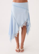Suay Asymmetrical Midi Skirt - Blue