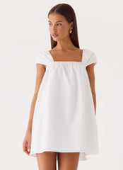 Sugar Blush Cotton Mini Dress - White