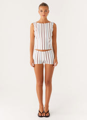 Sun's Out Tank Top - Blue Stripe