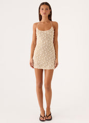 Sylvara Crochet Mini Dress - Ivory