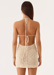 Sylvara Crochet Mini Dress - Ivory