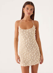 Sylvara Crochet Mini Dress - Ivory