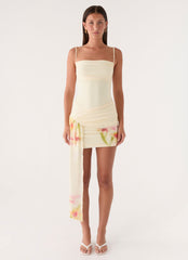 Syna Sash Mini Dress - Soft Lily