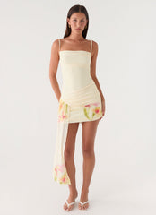 Syna Sash Mini Dress - Soft Lily