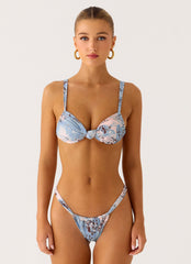 Tainy Scrunch Bikini Bottoms - Aqua Blur
