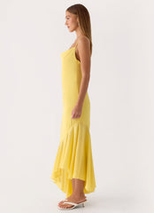 Talindra Midi Dress - Bright Lemon