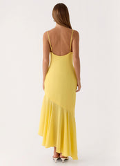 Talindra Midi Dress - Bright Lemon
