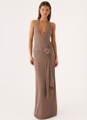 Talk To You Maxi Dress - Taupe