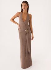 Talk To You Maxi Dress - Taupe