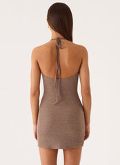 Talk To You Mini Dress - Taupe