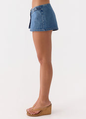 Tatina Denim Mini Shorts - Blue