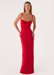 Vamonos Maxi Dress - Cherry Red