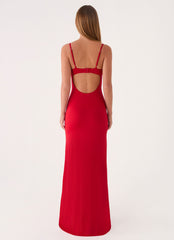 Vamonos Maxi Dress - Cherry Red
