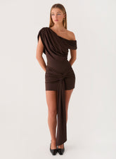 Venissa Mini Dress - Chocolate